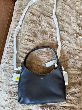Coach Black Leather Shoulder Hobo Bag